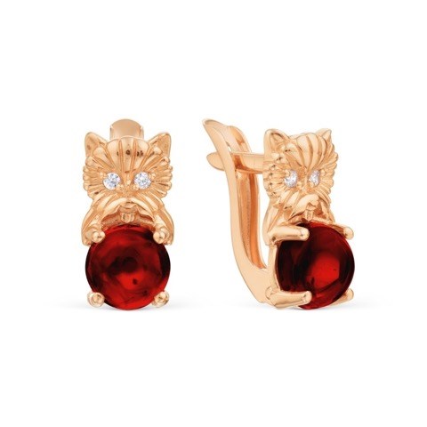 Серьги золотые с прелестными детскими вставками. Вес 2,86 г. MG800