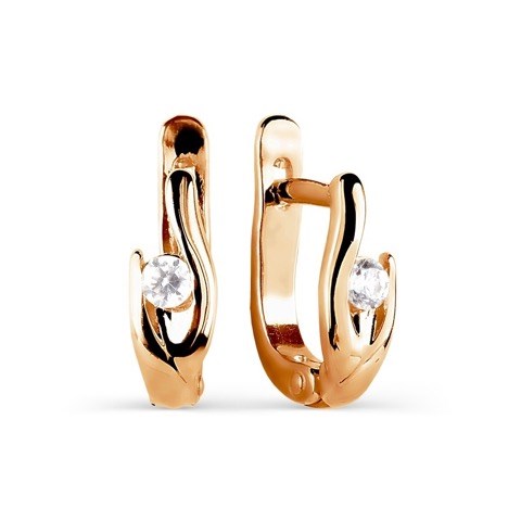 Серьги золотые с прелестными детскими вставками. Вес 2,86 г. MG803