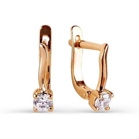 Серьги золотые с прелестными детскими вставками. Вес 2,86 г. MG804