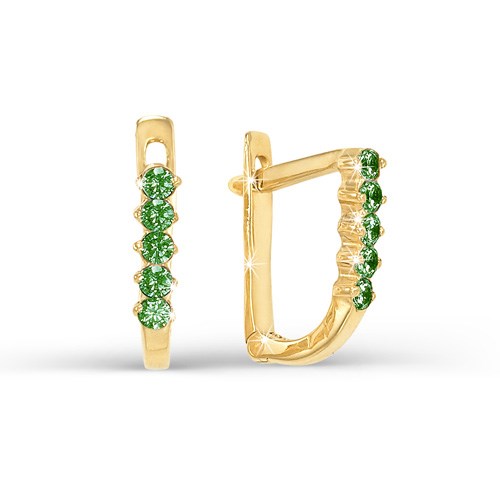 Серьги золотые с прелестными детскими вставками. Вес 2,86 г. MG817