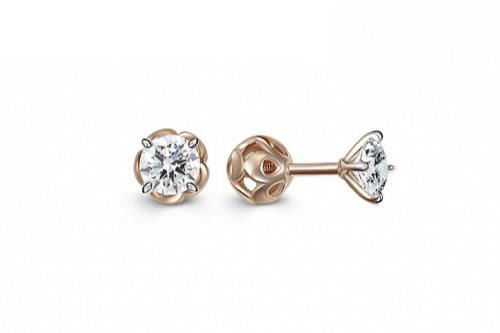 Серьги (пусеты и продевки) золотые. Вес 1,58 г. MG825