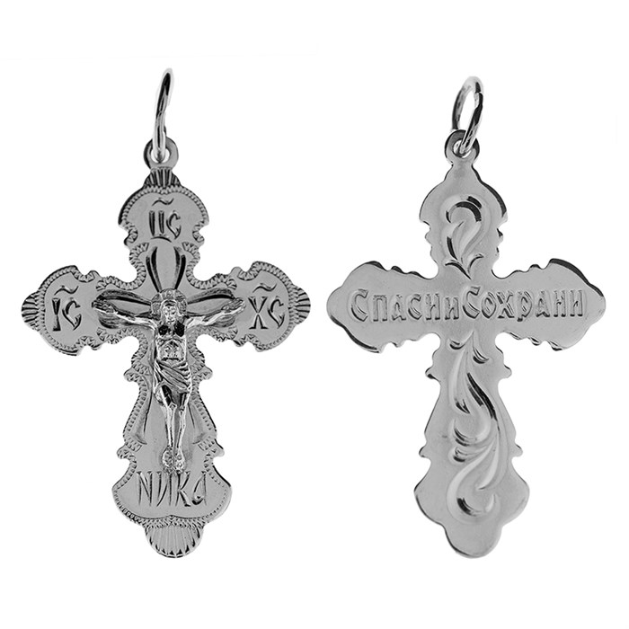 Крест серебряный Ag 925, коллекция Москва златоглавая-2, с молитвой Спаси и сохрани, 2,96 гр. КРС0224409