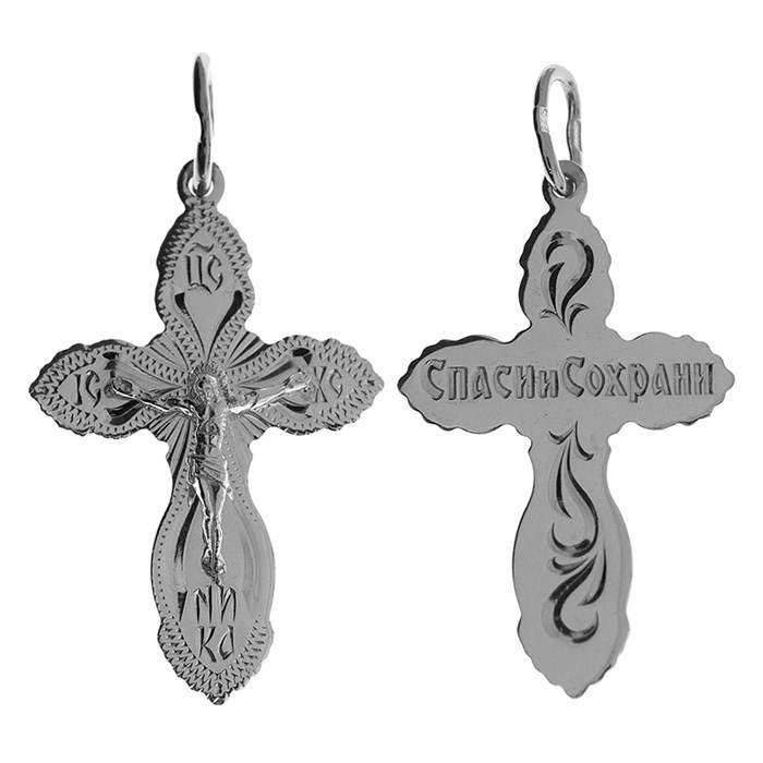 Крест серебряный Ag 925, коллекция Москва златоглавая-2, с молитвой Спаси и сохрани, 2,14 гр. КРС0224419