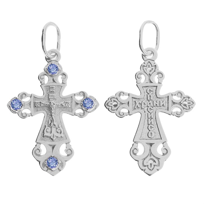 Крест серебряный Ag 925, коллекция Иваново, вставка Фианит, 1,56 гр. КРС0224452