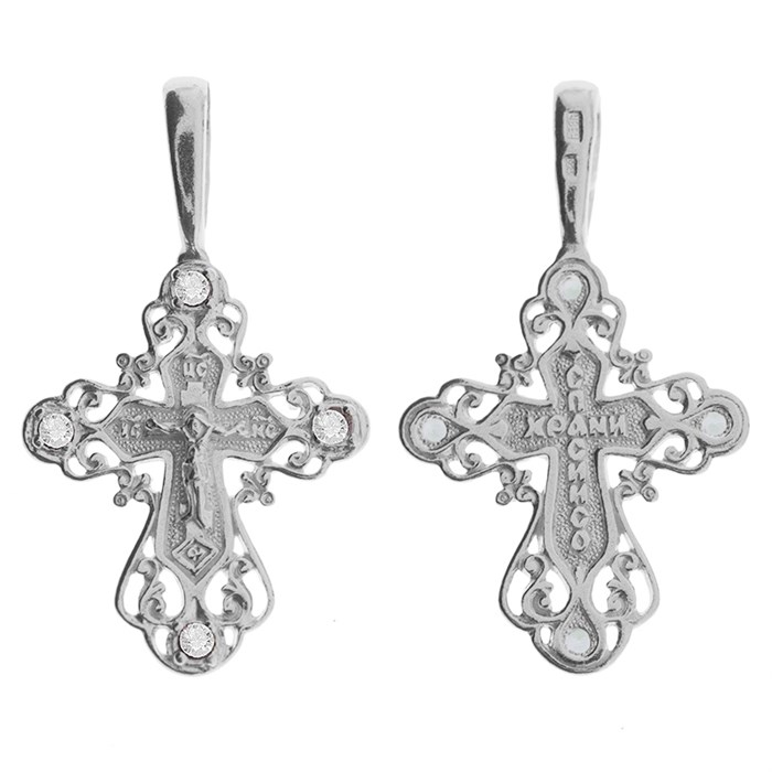 Крест серебряный Ag 925, коллекция Иваново, вставка Фианит, 1,3 гр. КРС0224453