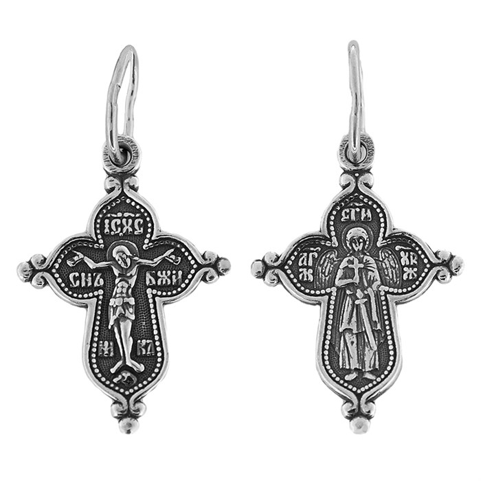 Крест серебряный Ag 925, коллекция Спаси и сохрани, с молитвой Спаси и сохрани, Чернение (оксидирование), 1,38 гр. КРС0224498