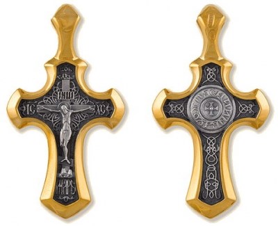 Крест позолоченный Ag 925/Au 585, коллекция Липецк, Позолота желтая 999*, 6,3 гр. КРС0224589