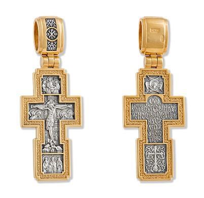 Крест позолоченный Ag 925/Au 585, коллекция Липецк, Позолота желтая 999*, 6,54 гр. КРС0224596