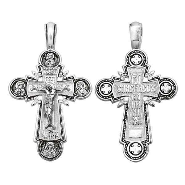 Крест серебряный Ag 925, коллекция Санкт-Петербург, с молитвой Господи, спаси и сохрани, Чернение (оксидирование), 5,52 гр. КРС0224698