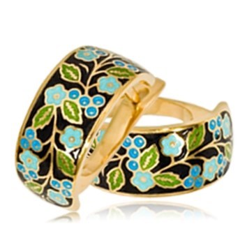 Серьги серебряные позолоченное эмаль горячая 4 гр. 228893