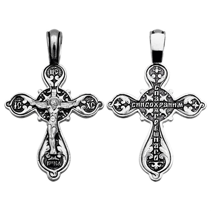 Крест серебряный Ag 925, коллекция Санкт-Петербург, с молитвой Господи, помилуй мя грешного, Чернение (оксидирование), 5,15 гр. КРС0224730