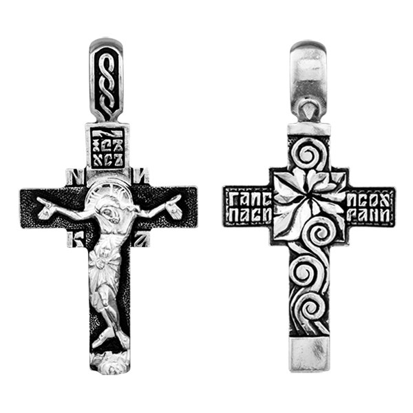 Крест серебряный Ag 925, коллекция Санкт-Петербург, с молитвой Господи, спаси и сохрани, Чернение (оксидирование), 7 гр. КРС0224765