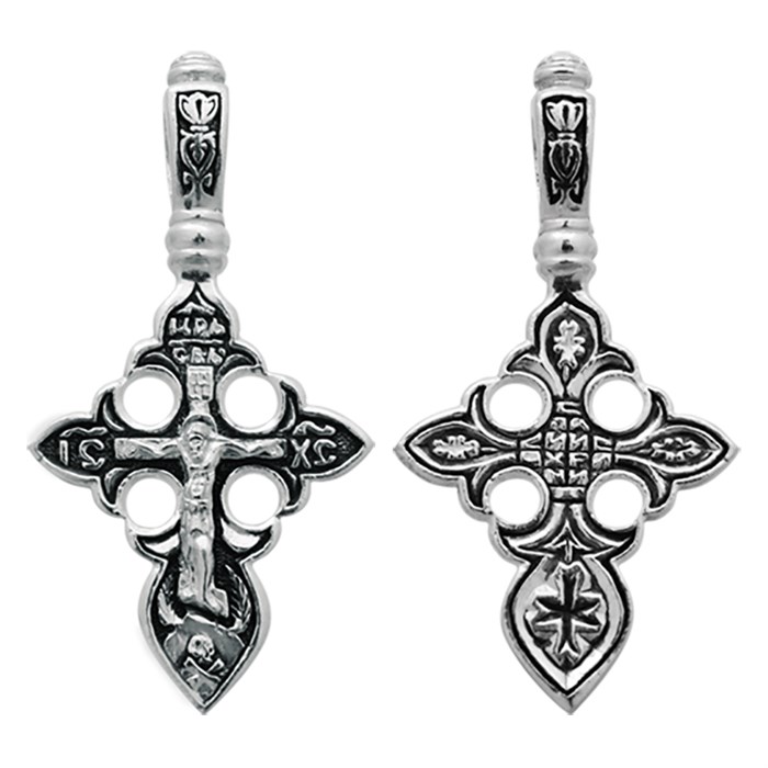 Крест серебряный Ag 925, коллекция Санкт-Петербург, с молитвой Спаси и сохрани, Чернение (оксидирование), 3,58 гр. КРС0224785