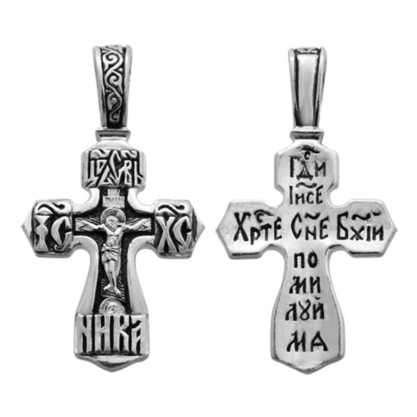 Крест серебряный Ag 925, коллекция Санкт-Петербург, с молитвой Господи, помилуй мя грешного, Чернение (оксидирование), 3,1 гр. КРС0224786