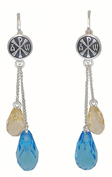 Серьги серебряные с фианитами 5.7 гр. 228907