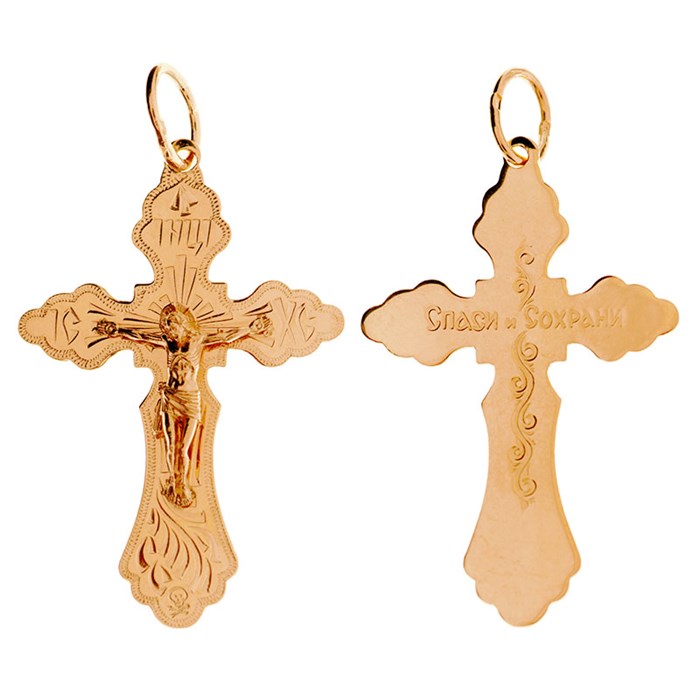 Крест позолоченный Ag 925/Au 585, коллекция Москва златоглавая-2, Позолота красная 585*, 4,58 гр. КРС02241169