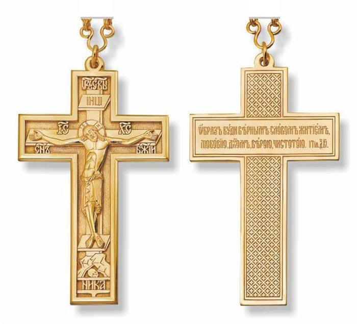 Крест позолоченный Ag 925/Au 585, коллекция Кострома, Позолота красная 585*, 108,42 гр. КРС02241202