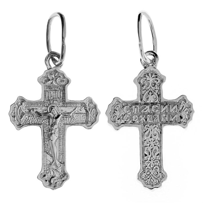 Крест серебряный Ag 925, коллекция Иваново, Родий, 1,56 гр. КРС02241310