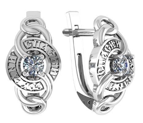 Серьги серебряные с фианитами 3.94 гр. 228924