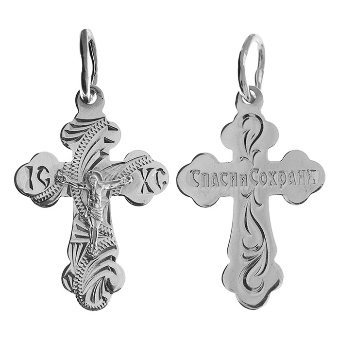 Крест серебряный Ag 925, коллекция Москва златоглавая-2, Родий, 1,4 гр. КРС02241328