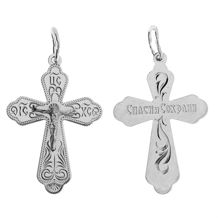 Крест серебряный Ag 925, коллекция Москва златоглавая-2, Родий, 2,2 гр. КРС02241330