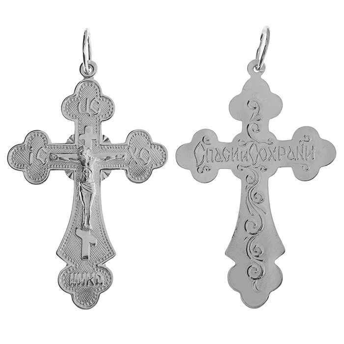 Крест серебряный Ag 925, коллекция Иваново, с молитвой Спаси и сохрани, 5,39 гр. КРС02241376