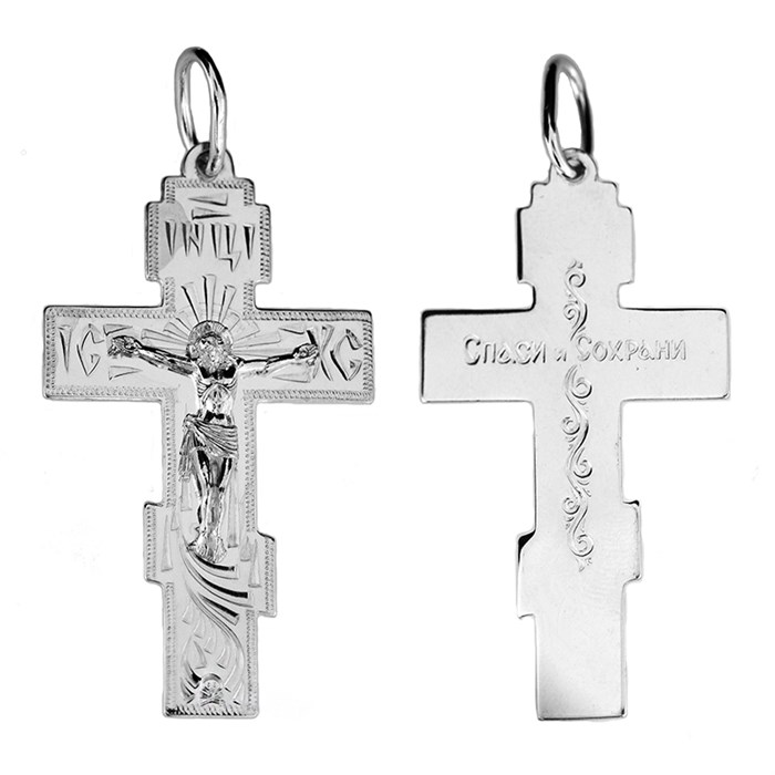 Крест серебряный Ag 925, коллекция Москва златоглавая-2, с молитвой Спаси и сохрани, 5,4 гр. КРС02241382