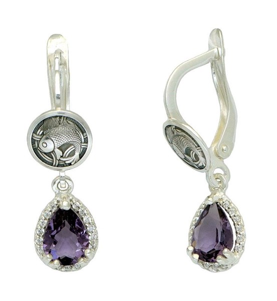 Серьги серебряные с фианитами 3.35 гр. 228927