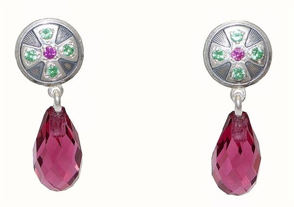 Серьги серебряные с фианитами 2.81 гр. 228930