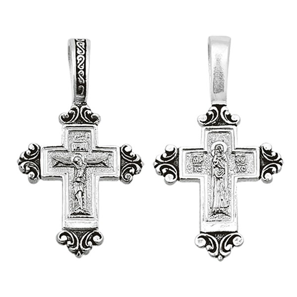 Крест серебряный Ag 925, коллекция Санкт-Петербург, лик Владимирская БМ, Чернение (оксидирование), 1,57 гр. КРС02241458