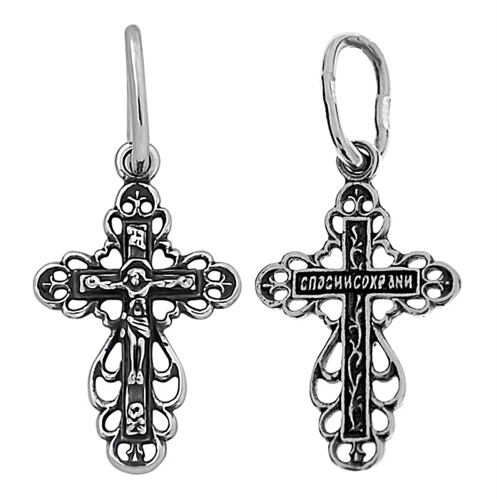Крест серебряный Ag 925, коллекция Духовное наследие, Чернение (оксидирование), 0,67 гр. КРС02241481