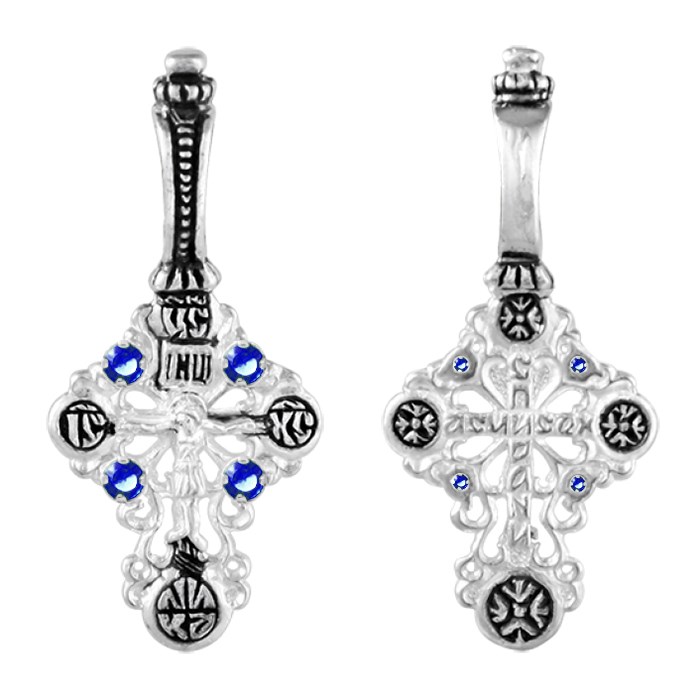 Крест серебряный Ag 925, коллекция Санкт-Петербург, вставка Фианит, 1,1 гр. КРС02241515