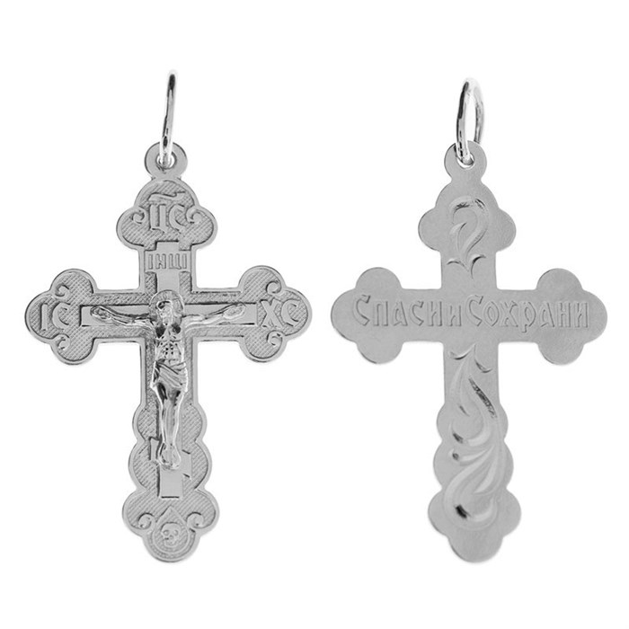 Крест серебряный Ag 925, коллекция Иваново, Родий, 2,25 гр. КРС02241523