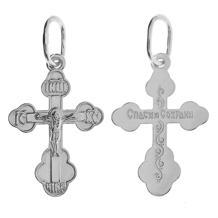 Крест серебряный Ag 925, коллекция Иваново, Родий, 0,67 гр. КРС02241526