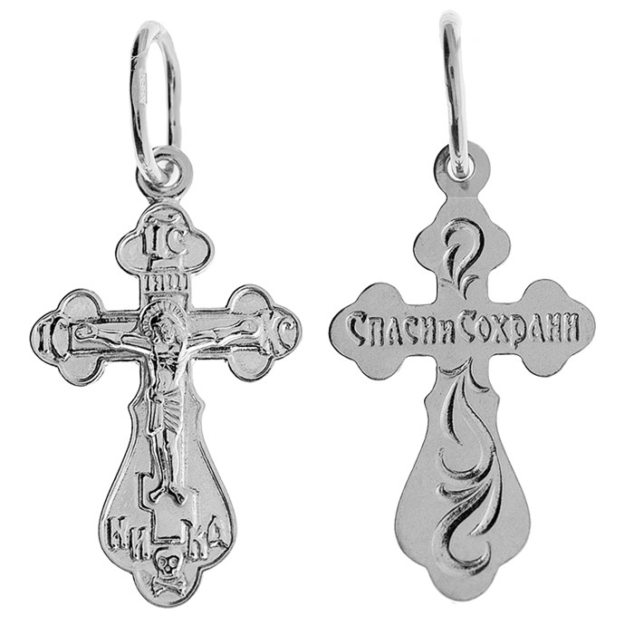 Крест серебряный Ag 925, коллекция Иваново, Родий, 0,78 гр. КРС02241529