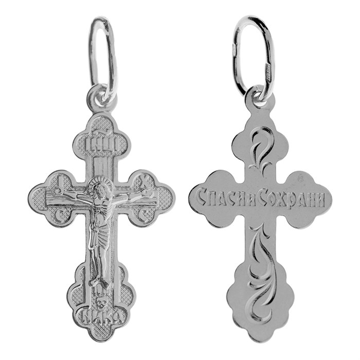 Крест серебряный Ag 925, коллекция Иваново, Родий, 0,83 гр. КРС02241532