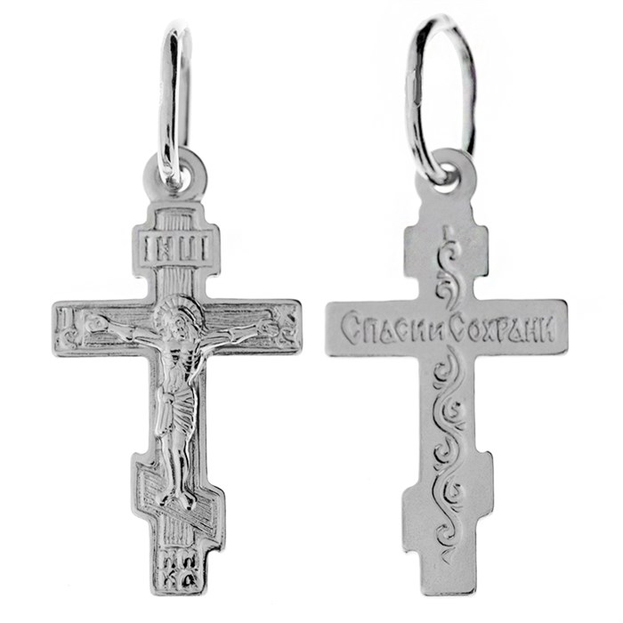 Крест серебряный Ag 925, коллекция Иваново, Родий, 0,54 гр. КРС02241535