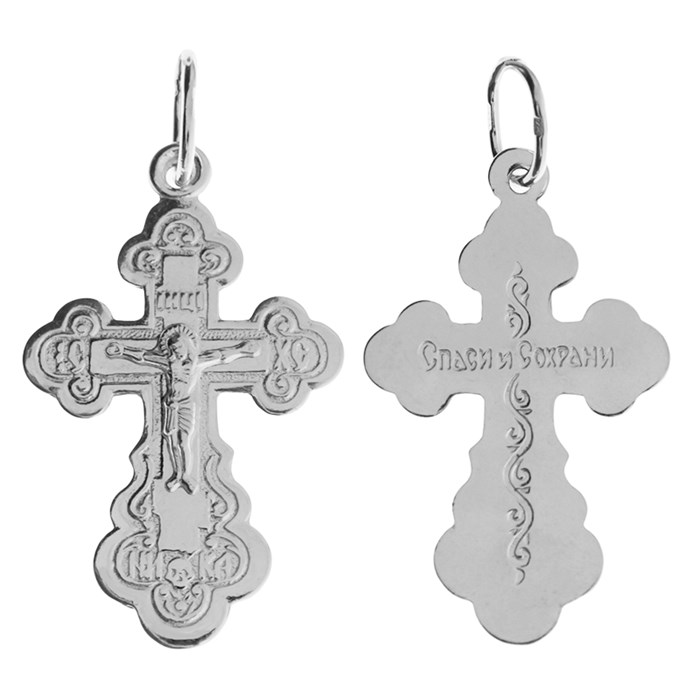 Крест серебряный Ag 925, коллекция Иваново, Родий, 1,64 гр. КРС02241547