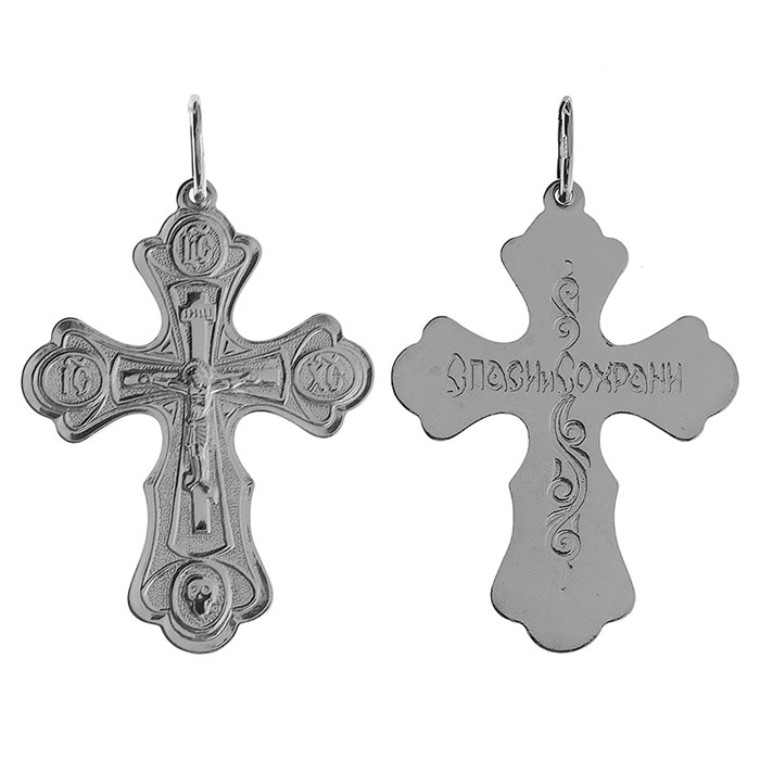 Крест серебряный Ag 925, коллекция Иваново, с молитвой Спаси и сохрани, 2,74 гр. КРС02241558