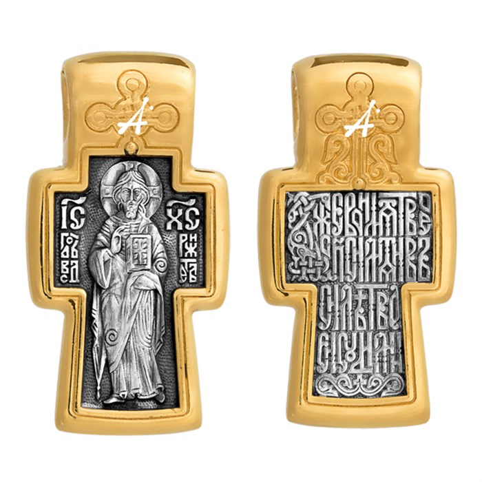 Крест позолоченный Ag 925/Au 585, коллекция Акимов, Позолота желтая 999*, Чернение (оксидирование), 5,65 гр. КРС02241579