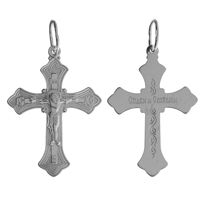Крест серебряный Ag 925, коллекция Иваново, Платина, 1,4 гр. КРС02241860