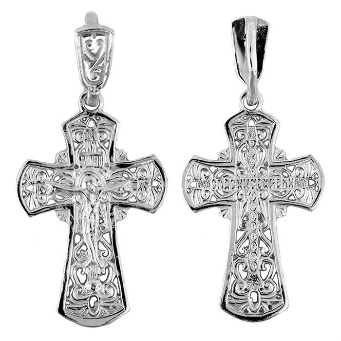 Крест серебряный Ag 925, коллекция Спаси и сохрани, с молитвой Спаси и сохрани, 2,68 гр. КРС02241887