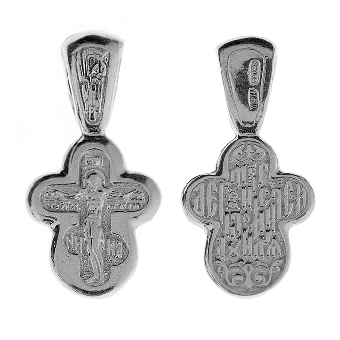 Крест серебряный Ag 925, коллекция Спаси и сохрани, с молитвой Спаси и сохрани, 1,33 гр. КРС02241905
