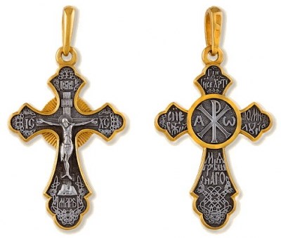 Крест позолоченный Ag 925/Au 585, коллекция Липецк, Позолота желтая 999*, 4,23 гр. КРС02241918