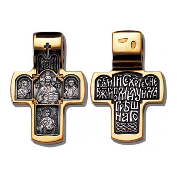 Крест позолоченный Ag 925/Au 585, коллекция Липецк, Позолота желтая 999*, 6,04 гр. КРС02241919