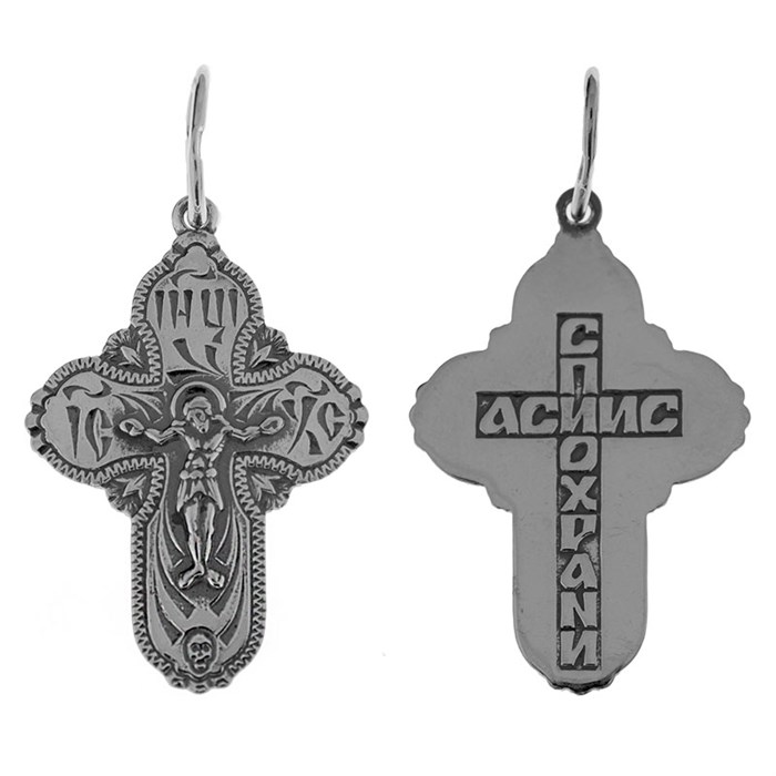 Крест серебряный Ag 925, коллекция Спаси и сохрани, Чернение (оксидирование), 1,04 гр. КРС02241940