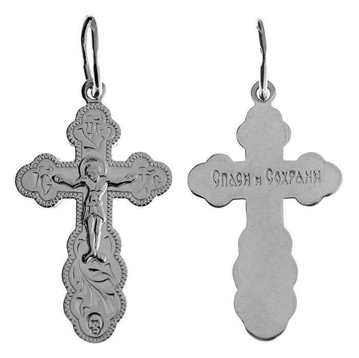 Крест серебряный Ag 925, коллекция Спаси и сохрани, с молитвой Спаси и сохрани, 1,53 гр. КРС02241987