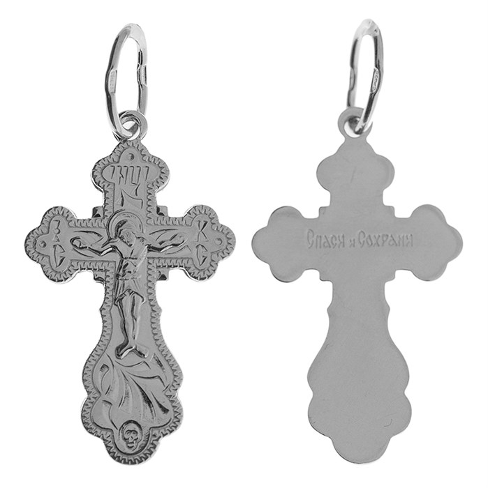 Крест серебряный Ag 925, коллекция Спаси и сохрани, с молитвой Спаси и сохрани, 1,47 гр. КРС02241993