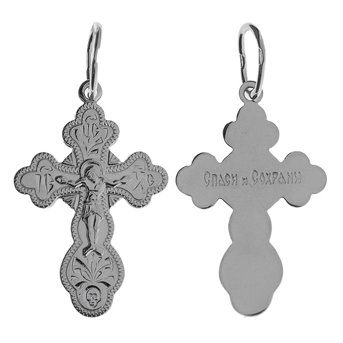 Крест серебряный Ag 925, коллекция Спаси и сохрани, с молитвой Спаси и сохрани, 1,61 гр. КРС02241997