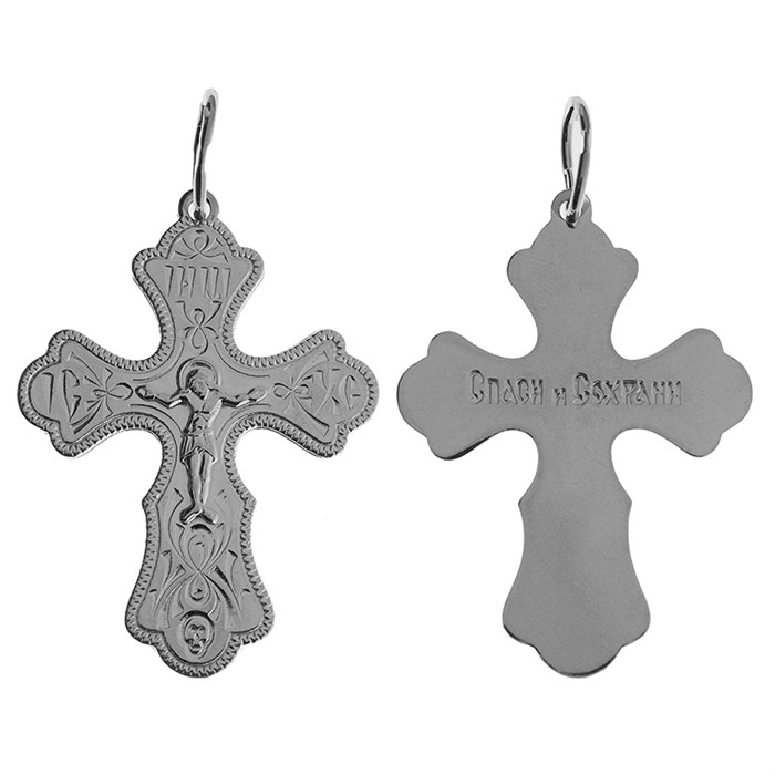 Крест серебряный Ag 925, коллекция Спаси и сохрани, с молитвой Спаси и сохрани, 2,51 гр. КРС02242002